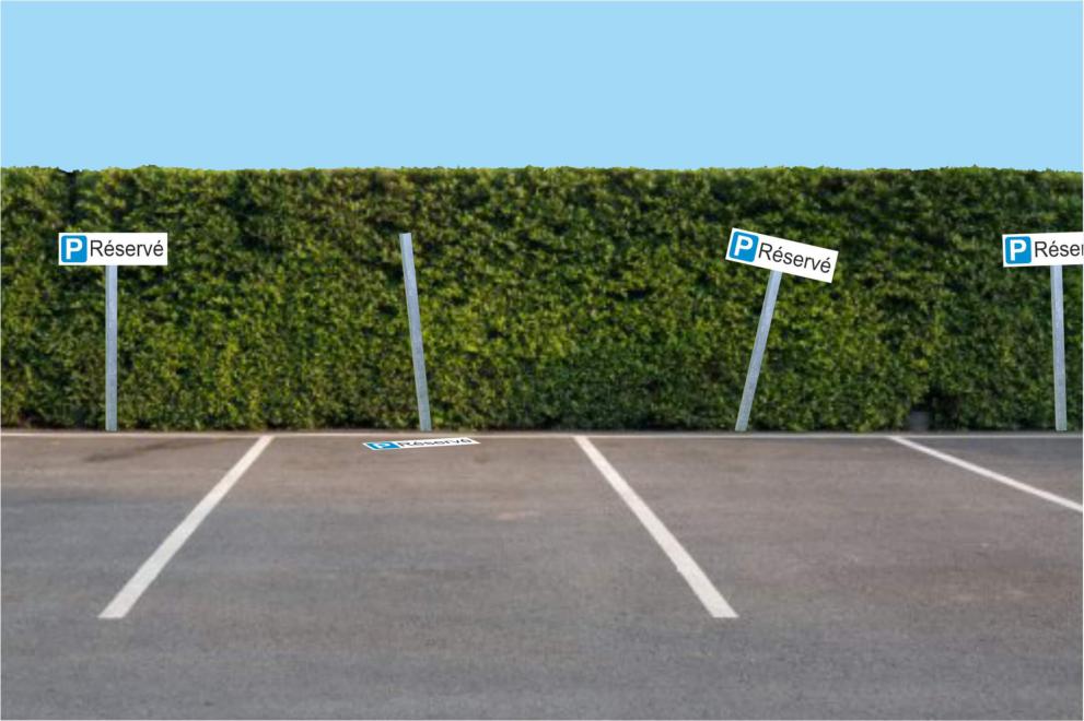 Panneau Parking réservé et personnalisation